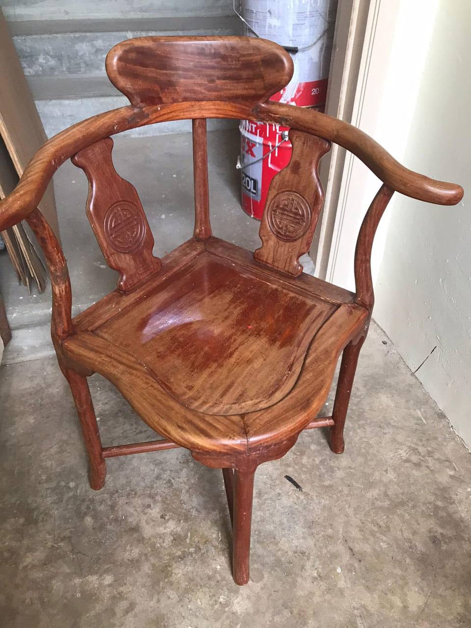 Antique corner chair before restoration